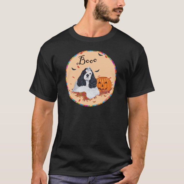 Camiseta Cocker Spaniel Americano de Halloween (Anverso)