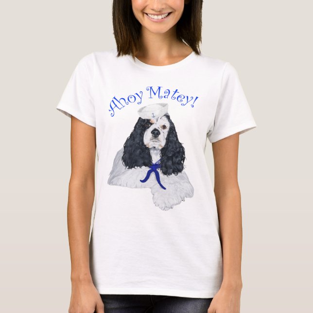 Camiseta Cocker Spaniel Americano Marinero (Anverso)