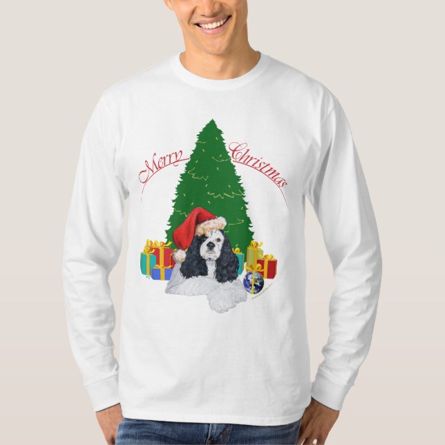 Camiseta Cocker Spaniel Americano Navidad (Anverso)