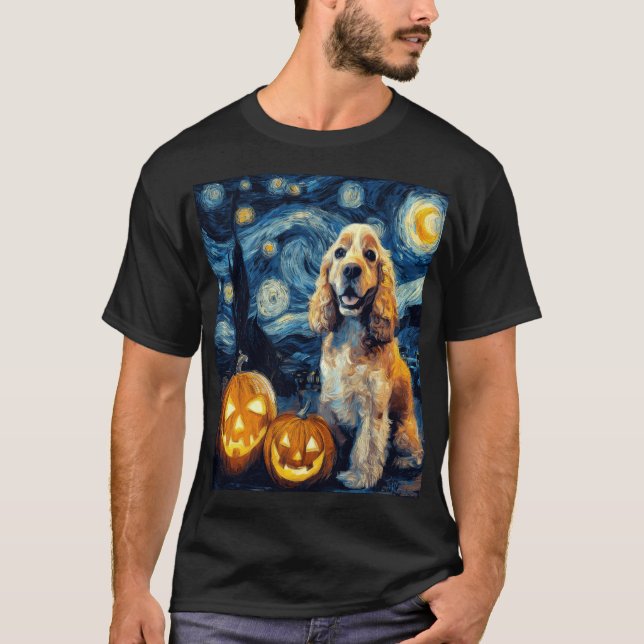 Camiseta Cocker Spaniel Americano Perro Lindo Halloween Jac (Anverso)