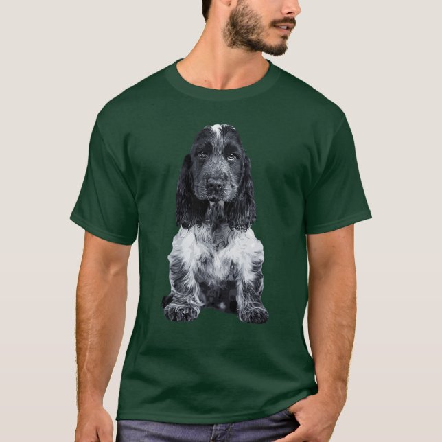 Camiseta Cocker Spaniel Blue Roan Puppy Dog friend (Anverso)