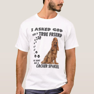 Camiseta Cocker Spaniel Cita a mamá papá amover Print, Cu