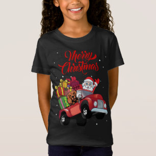 Camiseta Cocker Spaniel Con Santa Claus En Camión Rojo