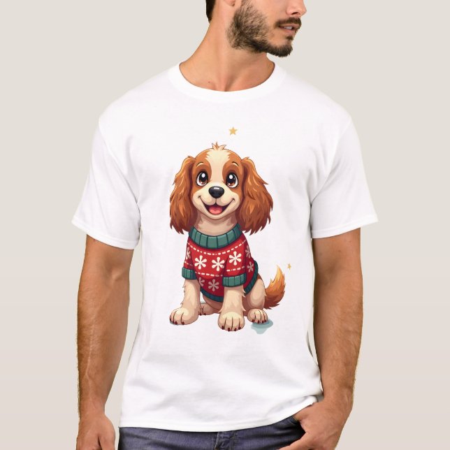 Camiseta Cocker Spaniel Copo de Nieve Resplandor (Anverso)