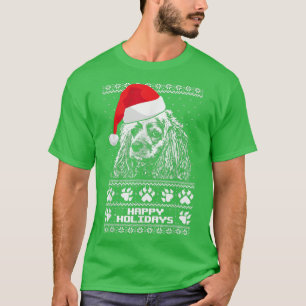 Camiseta Cocker Spaniel Cute Happy Holidays Christmas