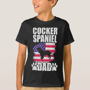 Camiseta Cocker Spaniel Dad Dog ama la bandera estadouniden