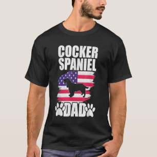 Camiseta Cocker Spaniel Dad Dog Lover American US Flag
