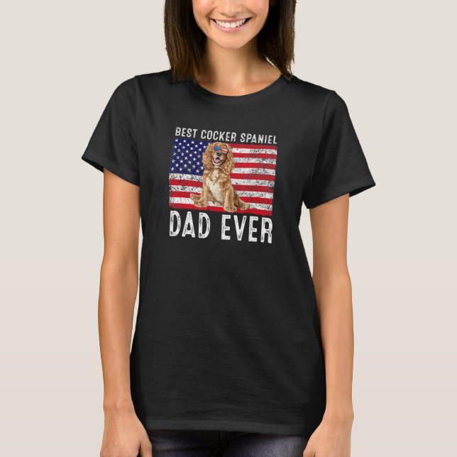 Camiseta Cocker Spaniel Dad Eeuu American Flag Cocker Spani (Anverso)