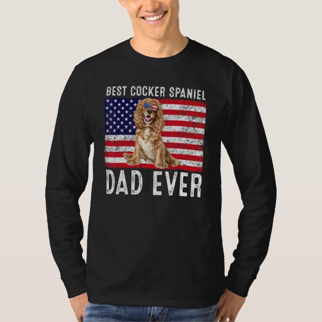 Camiseta Cocker Spaniel Dad Eeuu American Flag Cocker Spani (Anverso)