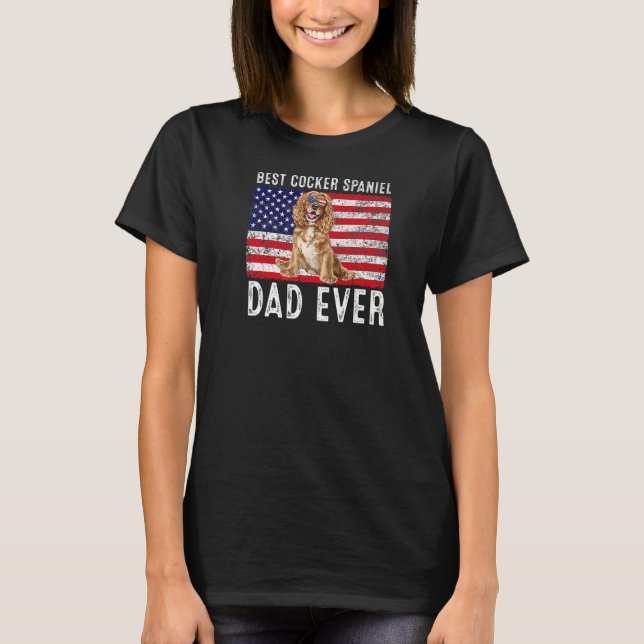 Camiseta Cocker Spaniel Dad Eeuu American Flag Cocker Spani (Anverso)
