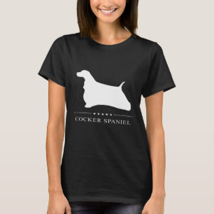Camiseta Cocker Spaniel Dog White Silhouette