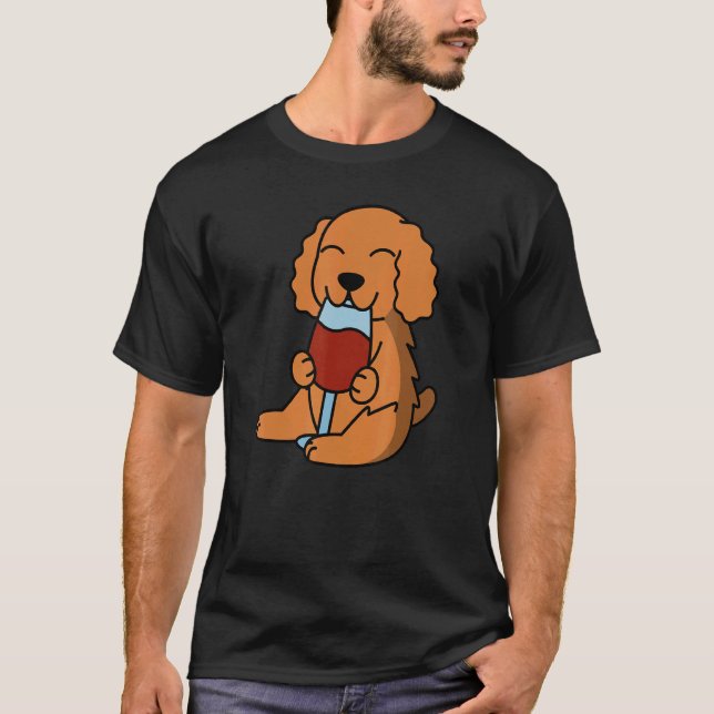 Camiseta Cocker Spaniel Drinking Wine Dog (Anverso)
