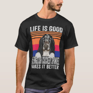 Camiseta Cocker Spaniel Inglés Hace Buena Tu Vida Vinta