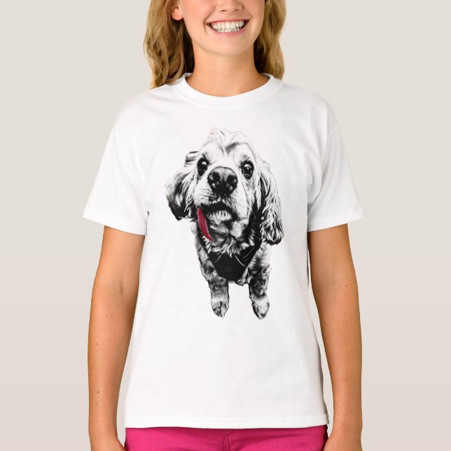 Camiseta Cocker Spaniel – Lengua Roja, Mucha Actitud (Anverso)