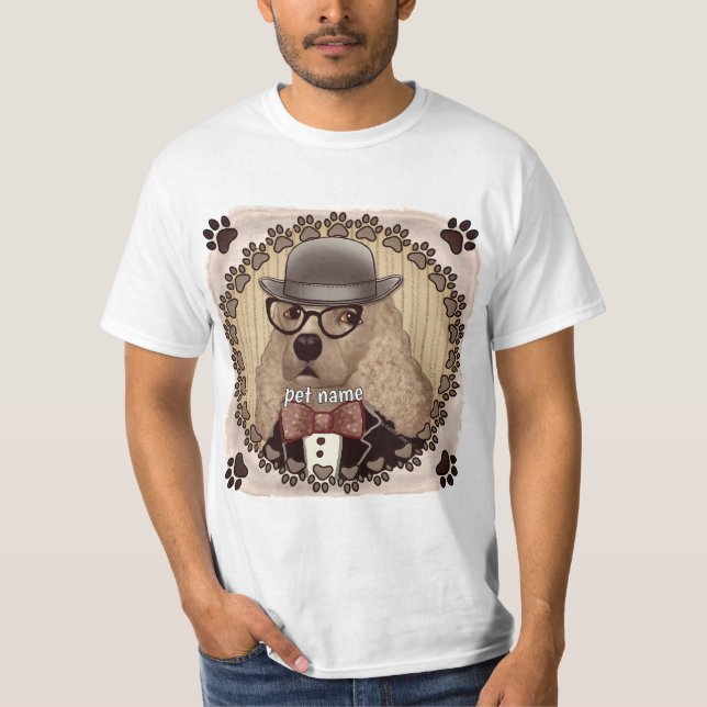 Camiseta Cocker Spaniel llevando gafas (Anverso)
