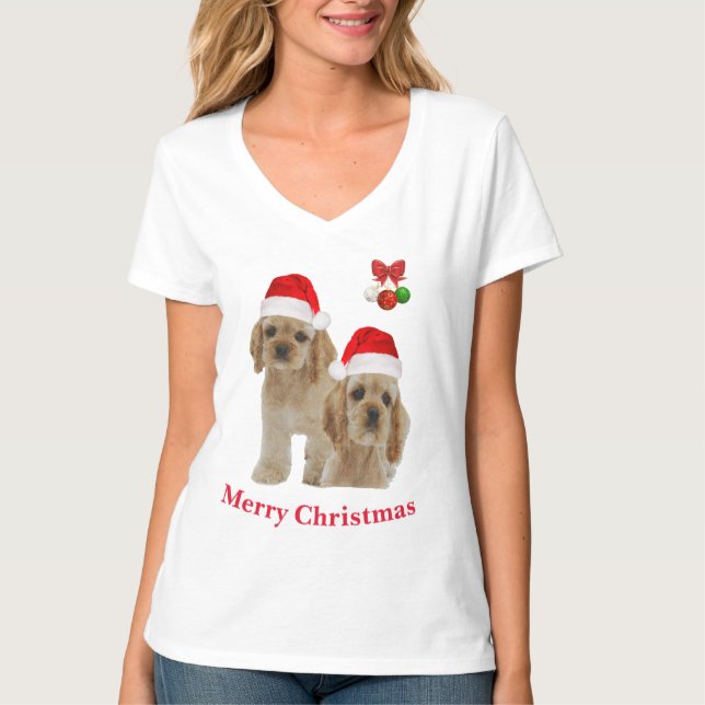 Camiseta Cocker spaniel Navidad (Anverso)