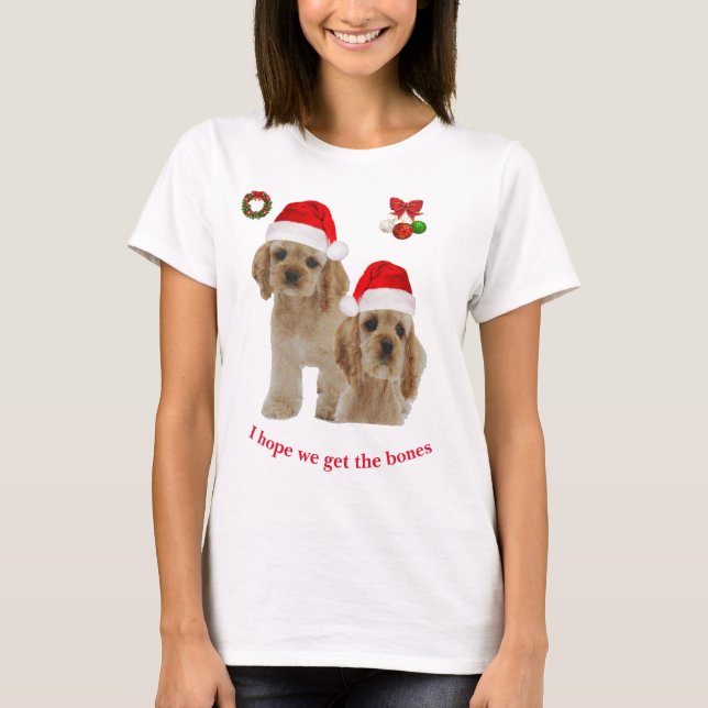 Camiseta Cocker spaniel Navidad (Anverso)