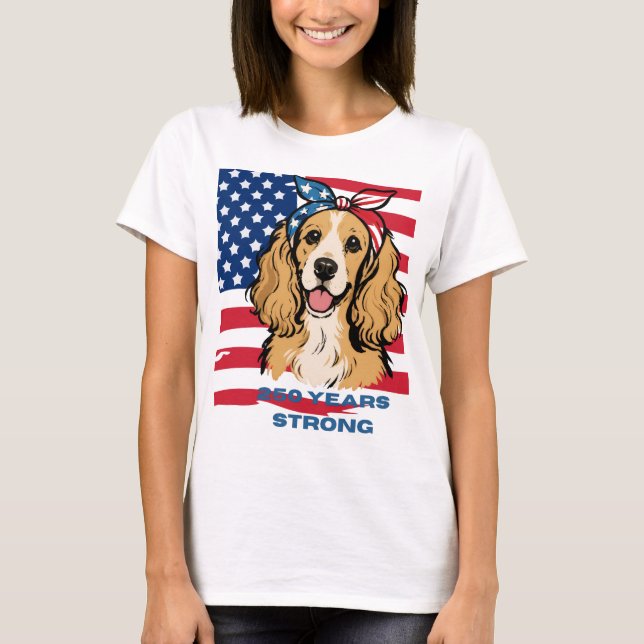 Camiseta Cocker Spaniel Patriótico  (Anverso)