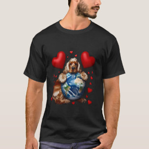 Camiseta Cocker Spaniel Perro Día de la Tierra Abrazo Amor