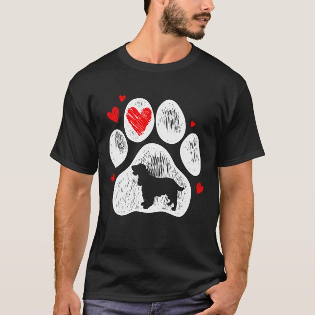 Camiseta Cocker Spaniel Perro Paws Perros Corazón Rojo (Anverso)