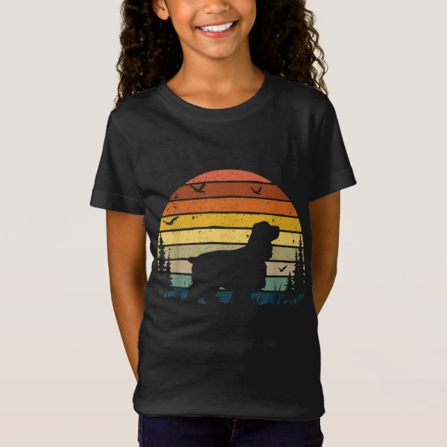 Camiseta Cocker Spaniel Retro de cosecha mamá papá perro am (Anverso)