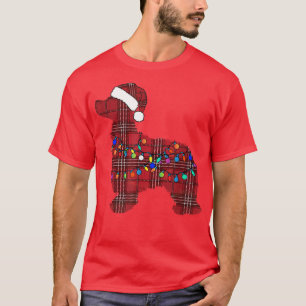 Camiseta Cocker Spaniel Santa Claus hat fairy lights ugly C