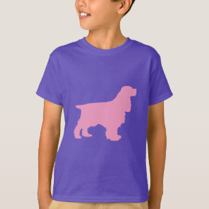 Camiseta Cocker Spaniel Silhouette in Pink