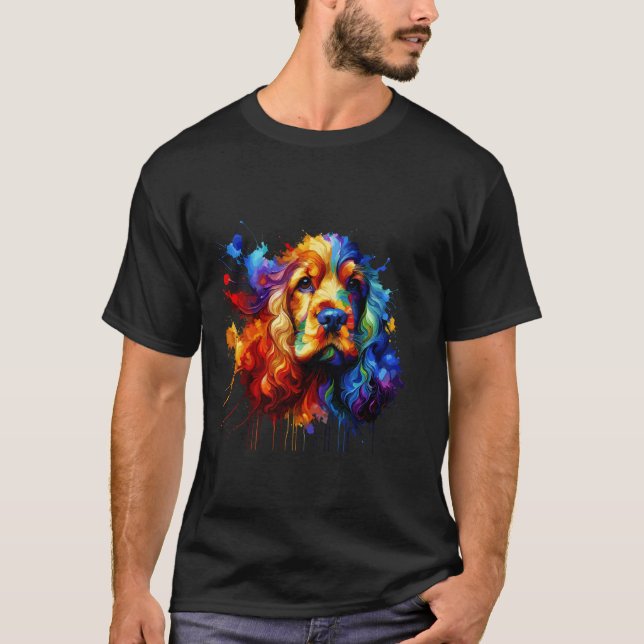 Camiseta Cocker Spaniel Spaniels Arte de Salpicaduras (Anverso)