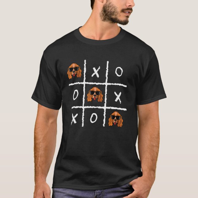 Camiseta Cocker Spaniel Tic Tac Te Tic Tac Toe Nostalgic D (Anverso)
