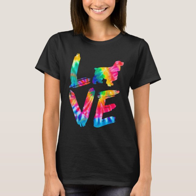 Camiseta Cocker Spaniel Tie Dye Love Dog Mom Dad (Anverso)