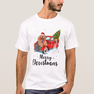 Camiseta Cocker Spaniel viaja con Navidades de camiones roj