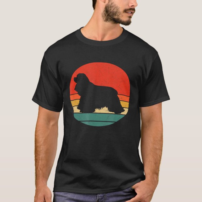 Camiseta Cocker Spaniel Viejo Perro Silhouette Retro 60 70 (Anverso)