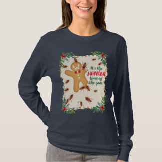 Camiseta Cockroach comiendo pan de jengibre hombre Navidad 