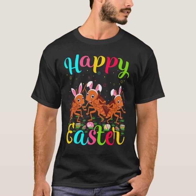 Camiseta Cockroach Huevo de Pascua Conejo Cockroach Feliz P (Anverso)
