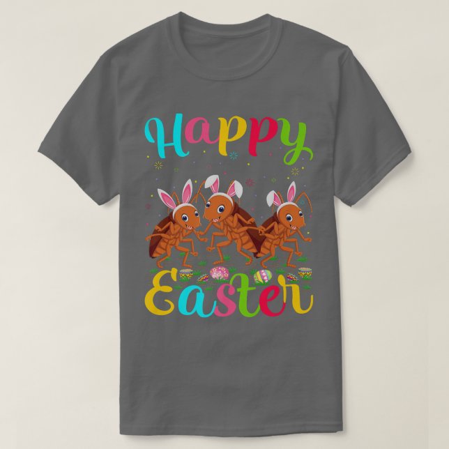 Camiseta Cockroach Lover Easter Egy Bunny Cockroach Happy E (Diseño del anverso)