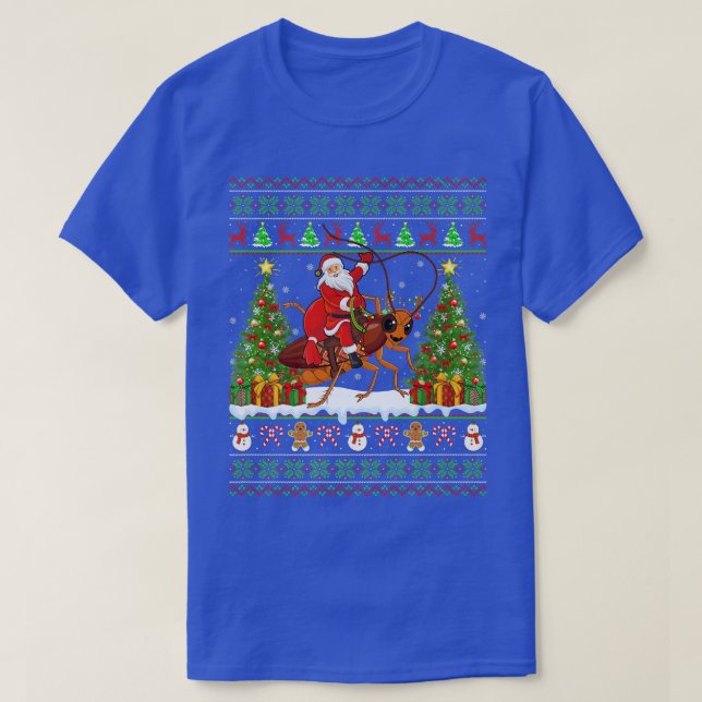Camiseta Cockroach Lover Gracioso Santa Riendo Cucaracha (Diseño del anverso)