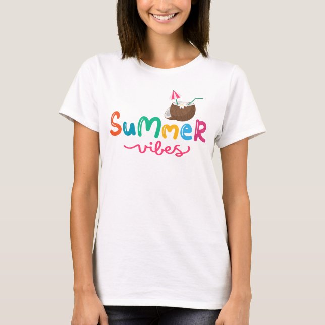 Camiseta Cocktail Vibraciones de Verano para Mujeres (Anverso)
