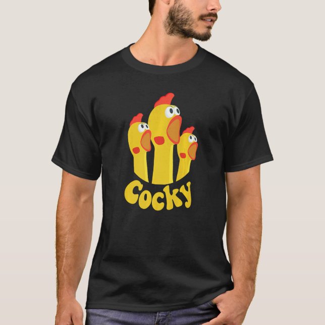 Camiseta Cocky Para Hombres Pollo Cocky (Anverso)