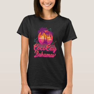 Camiseta Coco Cay Bahamas Palmeras Playa Retro 80s Verano