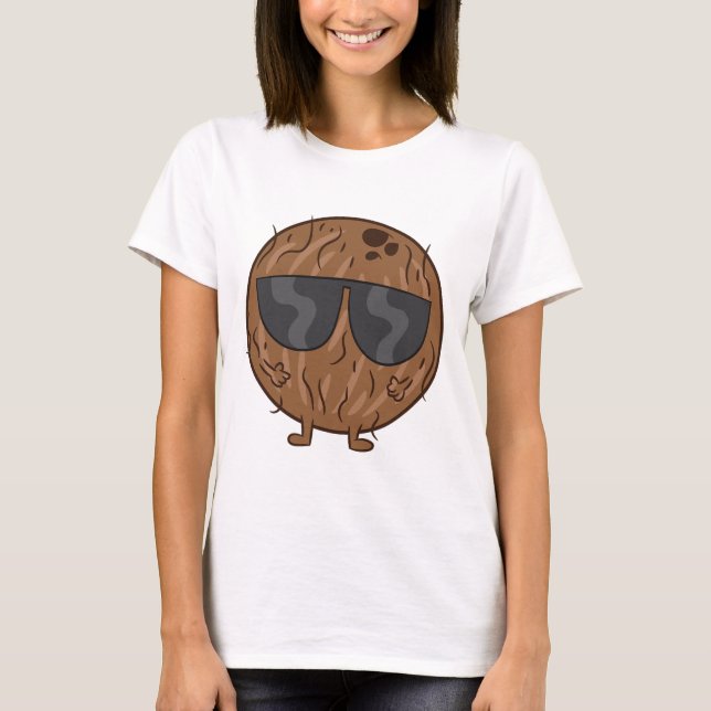 Camiseta Coco De Fruta De Verano De Coco Con Sungueras Amor (Anverso)