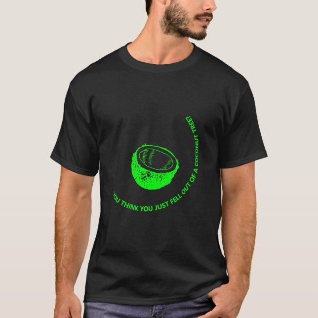 Camiseta Coco divertido coco moderno neón fresco verde pers (Anverso)