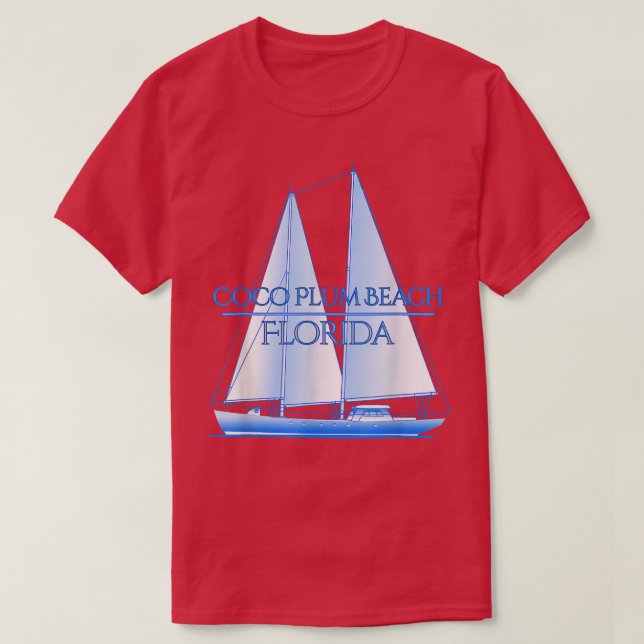 Camiseta Coco Plum Beach Florida Coastal Nautical Sailing S (Diseño del anverso)