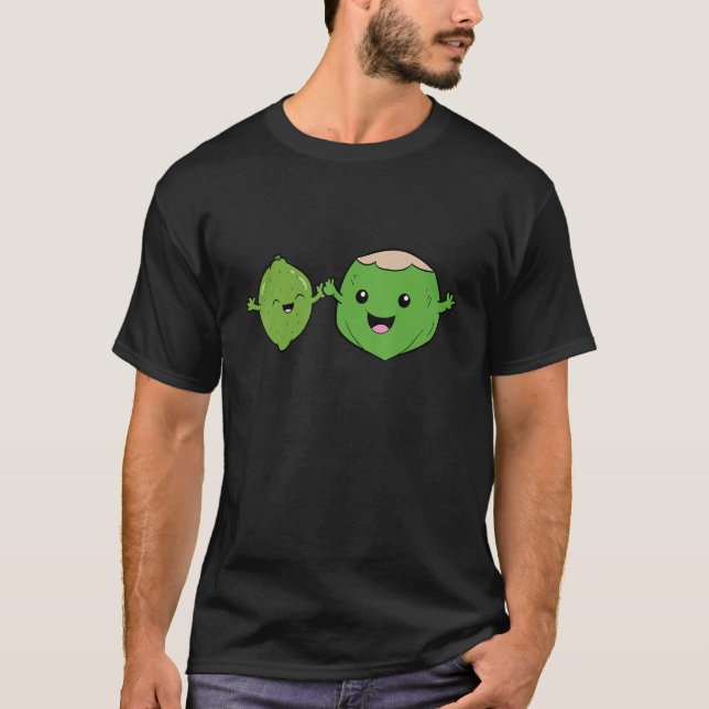Camiseta Coco Y Comida De Lime Pareja De Amor Lime Y Cocos (Anverso)