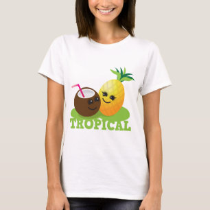 Camiseta Coco y piña lindos TROPICALES de Kawaii