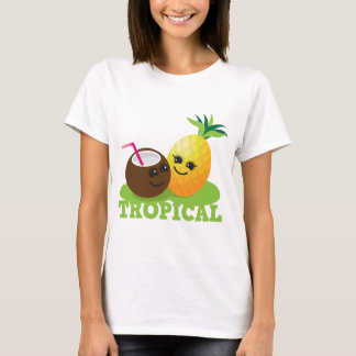 Camiseta Coco y piña lindos TROPICALES de Kawaii