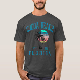 Camiseta Cocoa Beach Florida Beach Retro Sunset Palm Trees