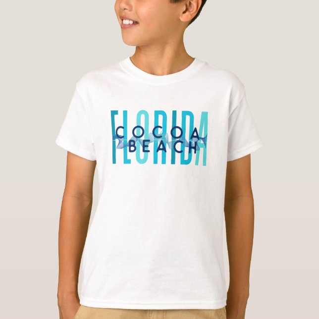 Camiseta Cocoa Beach Florida (Olas del Océano) (Anverso)