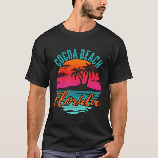Camiseta Cocoa Beach Florida Palm Tree Island K (Anverso)