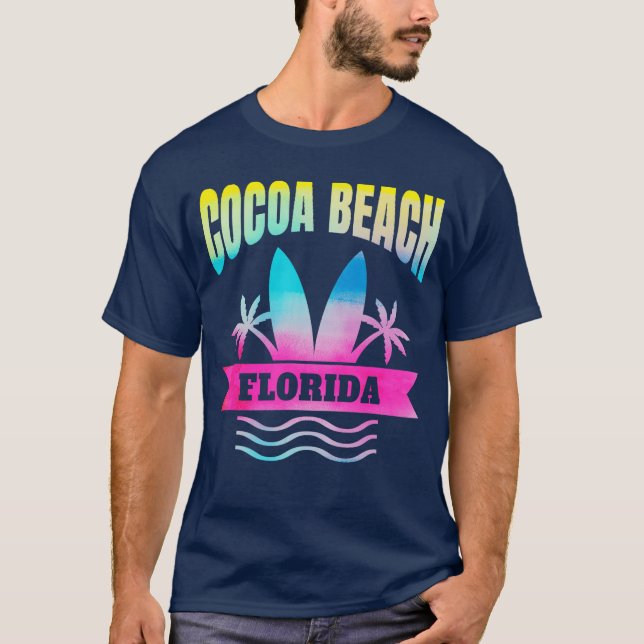 Camiseta Cocoa Beach Florida: recuerdo de vacaciones para h (Anverso)