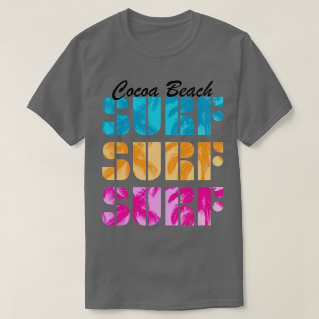 Camiseta Cocoa Beach Florida Surfer Surfer Surfer Beis Oc (Diseño del anverso)